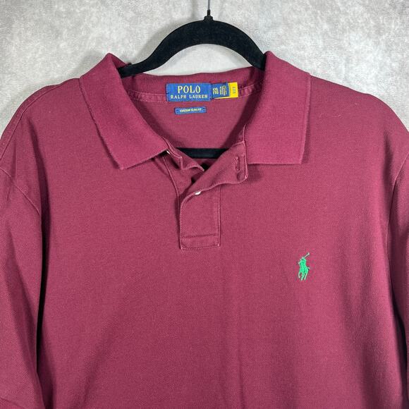 Polo Ralph Lauren Polo Shirt Mens XXL Purple Short Sleeve Custom Slim Fit Preppy - Picture 1 of 10